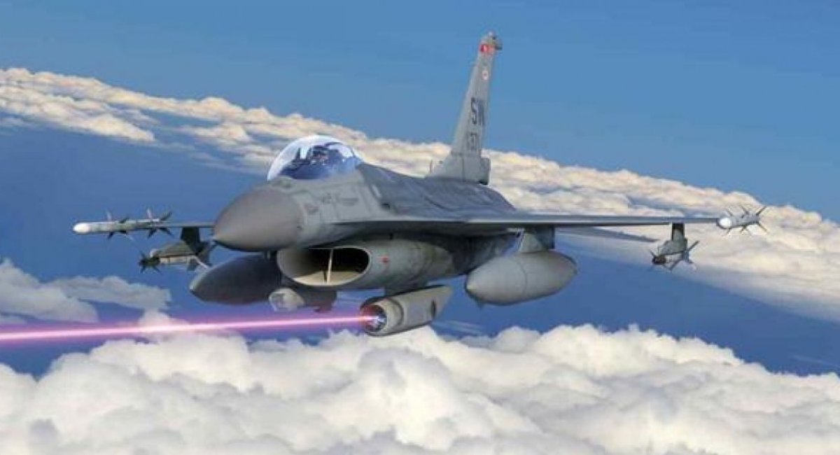 Visualization of laser on F-16 under SHiELD project / Photo credit: Lockheed Martin