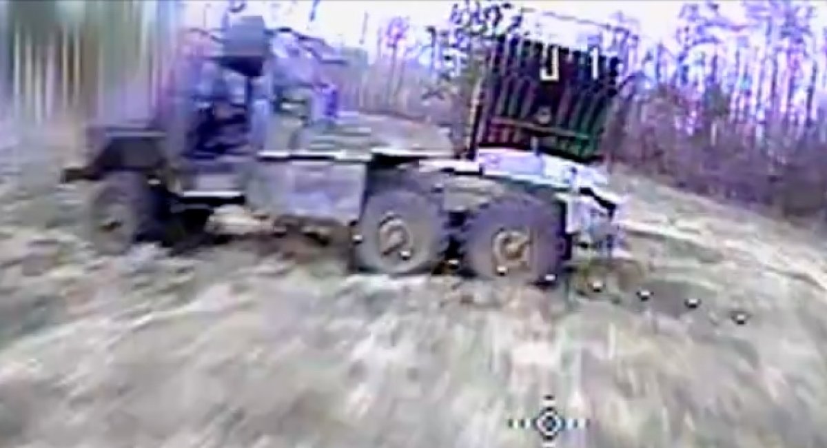 russian BM-21 Grad multiple launch rocket system / screenshot from video 