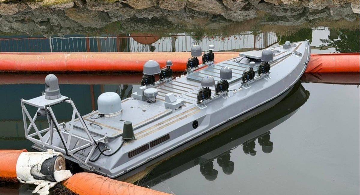 A USV of the Ukraine’s Navy in the port of the Romanian city of Constanta