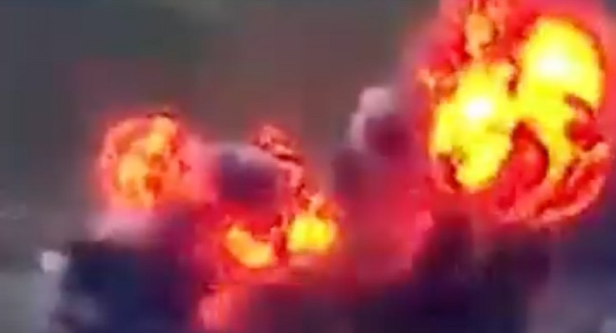 The moment of destruction of russian BM-21 Grad system / screenshot from video 
