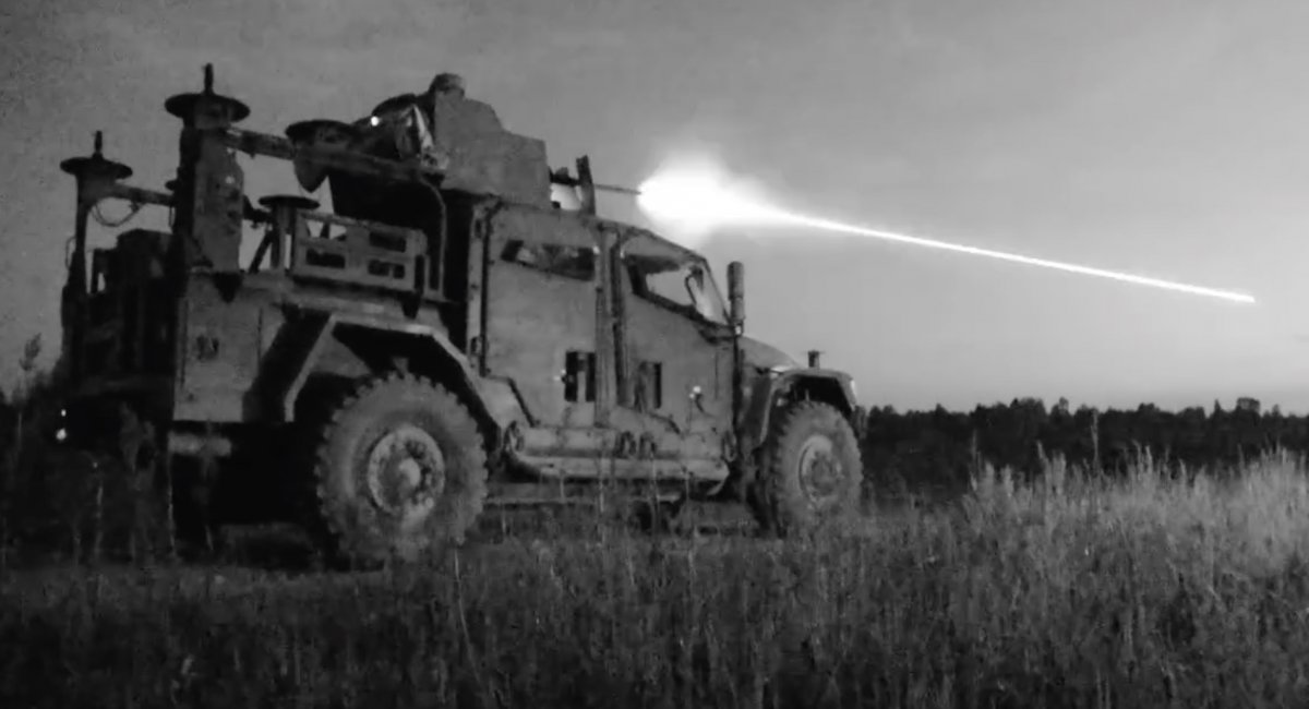 British-made Husky tactical support vehicle / screenshot from video 