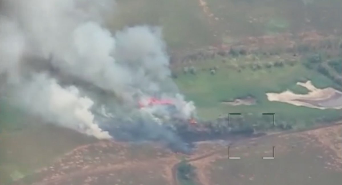 The 44th Brigade struck five 2A65 Msta-B guns and a field ammo depot in a precise UAV-guided operation / screenshot from video 