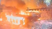 ​Ukrainian Drones Expose Camouflaged russian Tank and Set It Ablaze (Video)