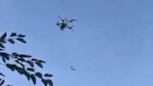 russian FPV Drone Approaches Ukrainian Fighter, Who Shoots It Down With Small Arms (Video)