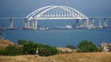 russians Build Fortifications to Defend Kerch Bridge from Ukrainian Naval Drones