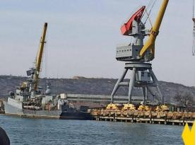 ​The Atesh Movement Sports russian Anti-Submarine Ship at Decommissioning Pier in Temporarily Occupied Sevastopol