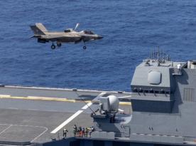 Japan Upgrades Carriers for F-35B but First Flights Made by U.S., UK Jets
