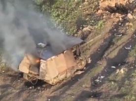 The Defenders of Ukraine Destroyed russian Occupiers` Convoy Led by Tank Shed (Video)