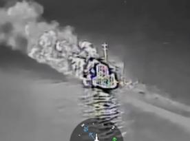 ​Ukrainian Drones Target Eight Sanctioned russian Fuel Tankers, Cargo Ship, and Ferry in Sea of Azov (Video)