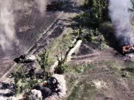 Ukrainian Defenders Release Video Showing Simultaneous Destruction of Ten russian Military Vehicles