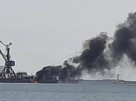 The Seaport In the Temporarily Occupied Berdiansk Caught Fire 