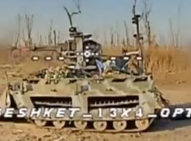 russian Heavy-Machine-Gun Robot Wiped Out Near Toretsk (Video)