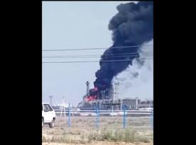 Ukraine’s UAV Struck russia’s Novoshakhtinsk Oil Refinery Plant in Rostov Region (Video)