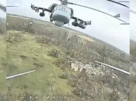 russian Ka-52 Attack Helicopter Shot Down by Ukrainian FPV Drone for the First Time