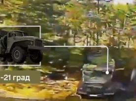 russian BM-21 Grad System Spotted in Rear Area and Struck by Ukrainian Drones Near Vovchansk (Video)