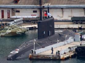 ​Satellite Shows Two russian Submarines Semi-Submerged at Novorossiysk Base