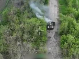 ​Ukrainian Kamikaze Drones Destroy russian T-72 Tank and Two Armored Vehicles (Video)