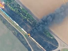 Ukrainian Defense Intelligence Destroyed Railway Fuel Tanks of russia Invaders