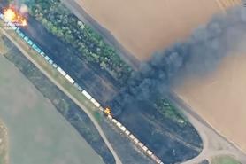 Ukrainian Defense Intelligence Destroyed Railway Fuel Tanks of russia Invaders