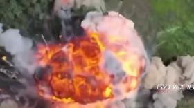 Explosion of russian T-90 Tank was Captured by Ukrainian Drone (Video)