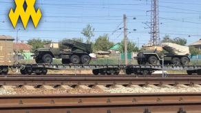 ​russian Invaders Transport BM-21 Grad from Temporarily Occupied Crimea to the Territory of Ukraine`s Mainland