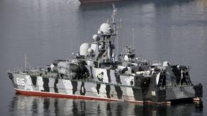 ​The Sea Baby Drone Strikes the Samum Missile Ship as it Exits Sevastopol Bay