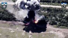 Ukrainian Ground Forces Show Destruction of russian 152mm 2S19 Msta-S Howitzer 