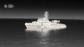 russian MPSV07 Vessel Violating the Law of War Struck by Ukrainian Drones (Video)
