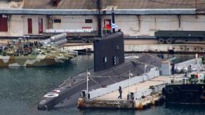 ​Satellite Shows Two russian Submarines Semi-Submerged at Novorossiysk Base