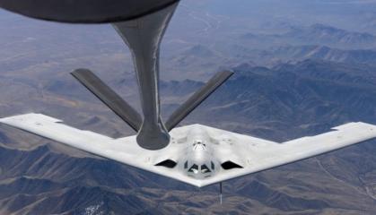 B-21 Raider Reaches Air Refueling Test Milestone as Northrop Boasts Lower Fuel Consumption Than Fourth, Fifth-Gen Aircraft 