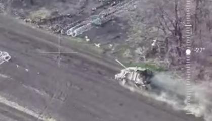 ​Ukraine's Pilots Strike russian Tank with Grenade Launcher After Drones Couldn't Disable It (Video)