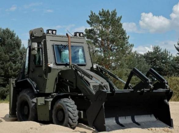 Ukraine Introduces New UAT-SPIDER Armored Backhoe Loader for Position Arrangement, Other Engineering Works