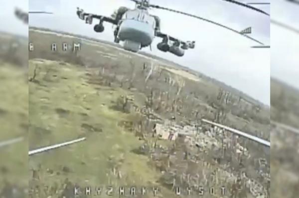 ​russian Ka-52 Attack Helicopter Shot Down by Ukrainian FPV Drone for the First Time